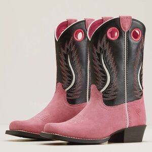 ARIAT Youth Futurity Fort Worth Western Boot Haute Pink Suede Size 3 Lil Girl